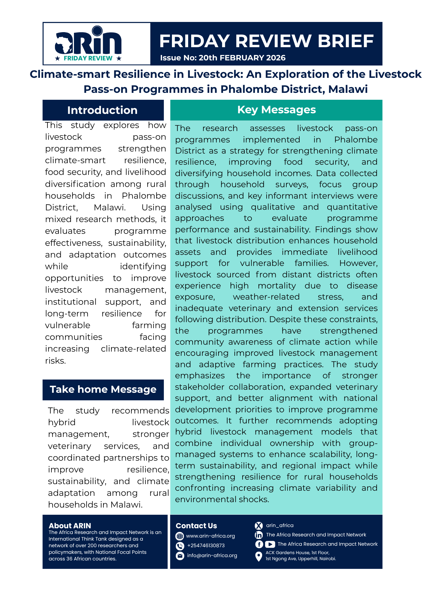 Climate-smart Resilience in Livestock: An Exploration of the Livestock Pass-on Programmes in Phalombe District, Malawi (February 2026 Edition)